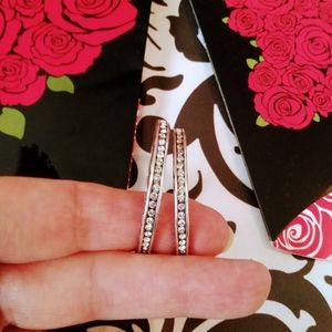Brighton Swarovaski Crystal modern hoops